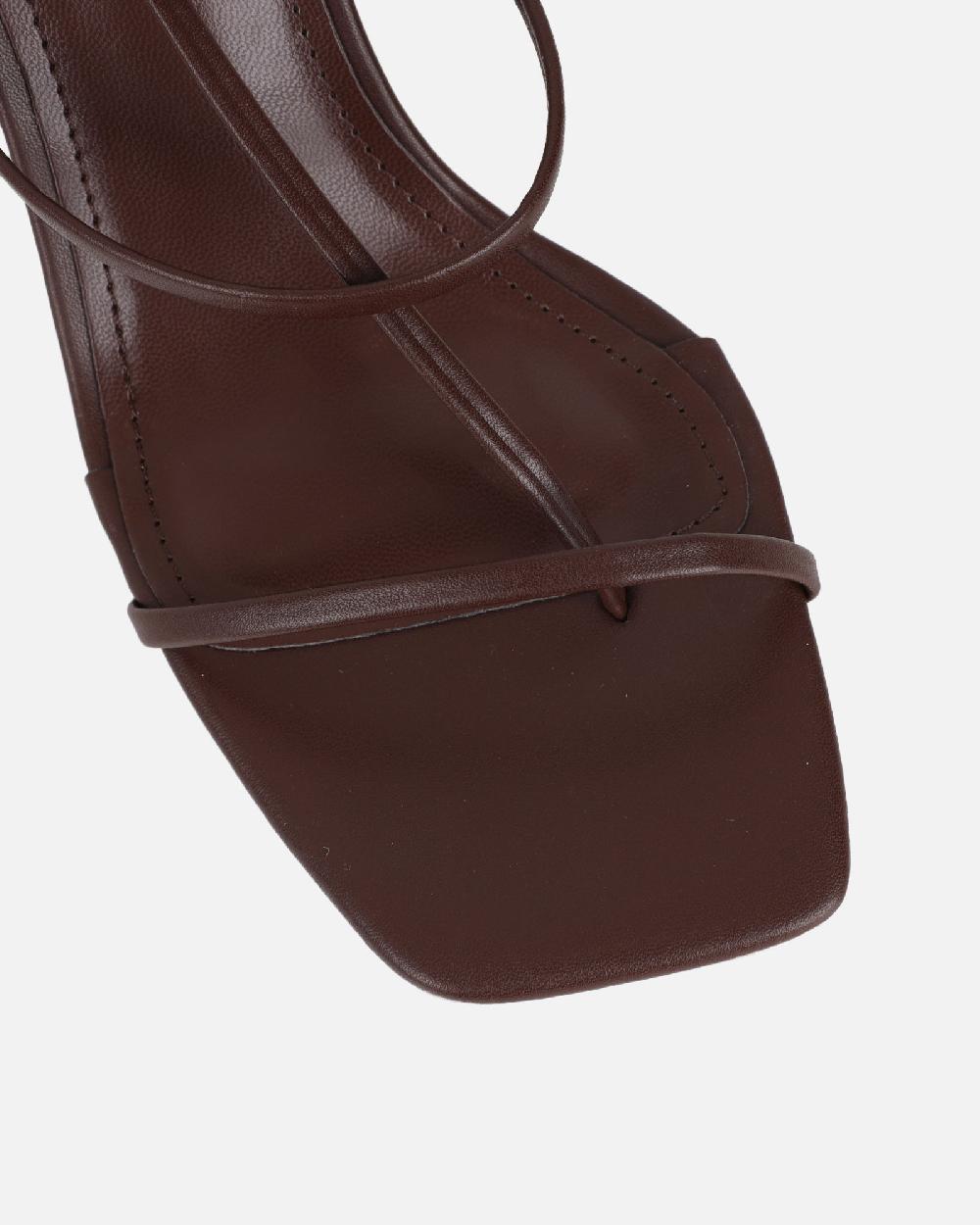 Simmi Chocolate Strappy Heeled Sandals