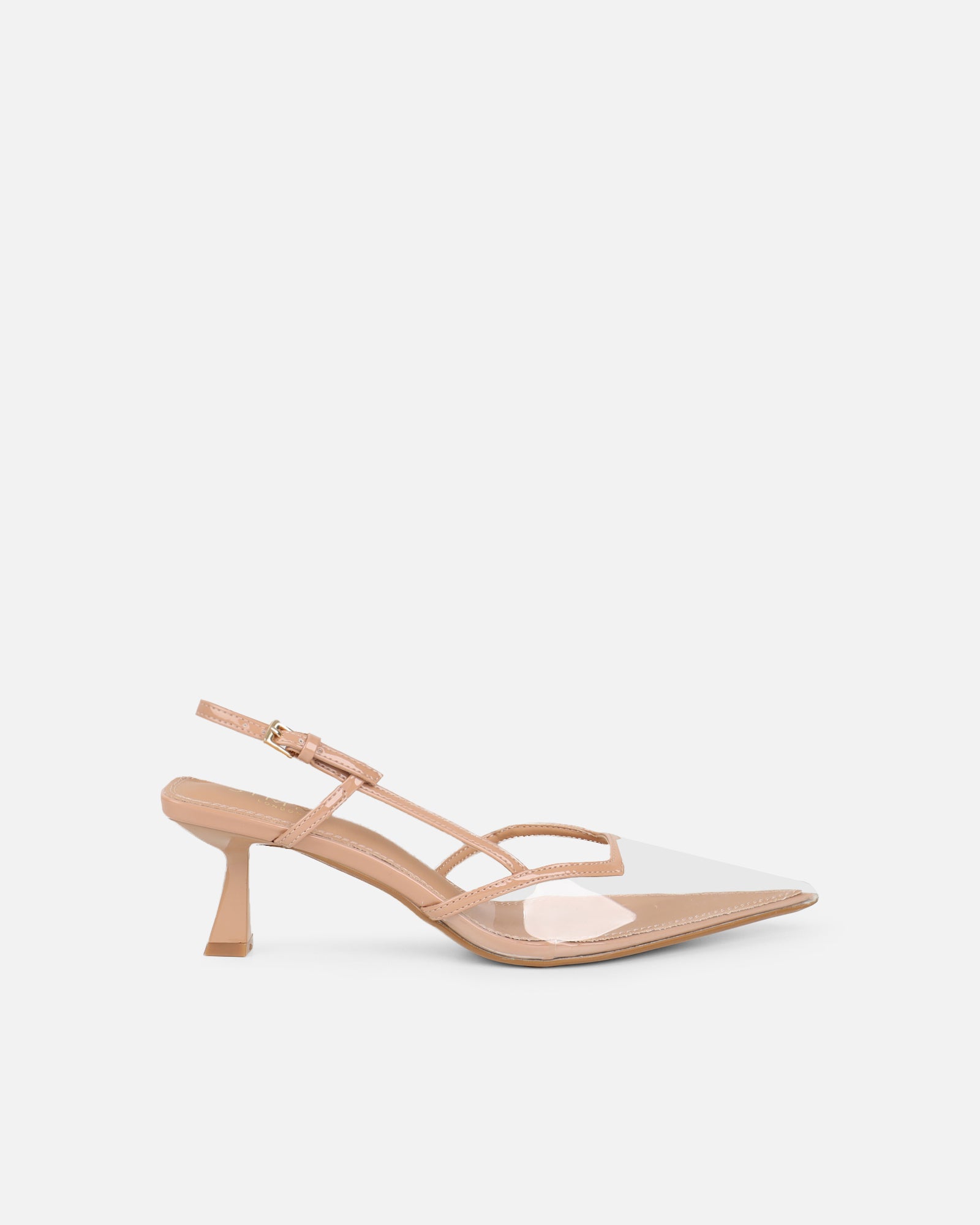 Simmi Clear Nude Slingback Court Shoes