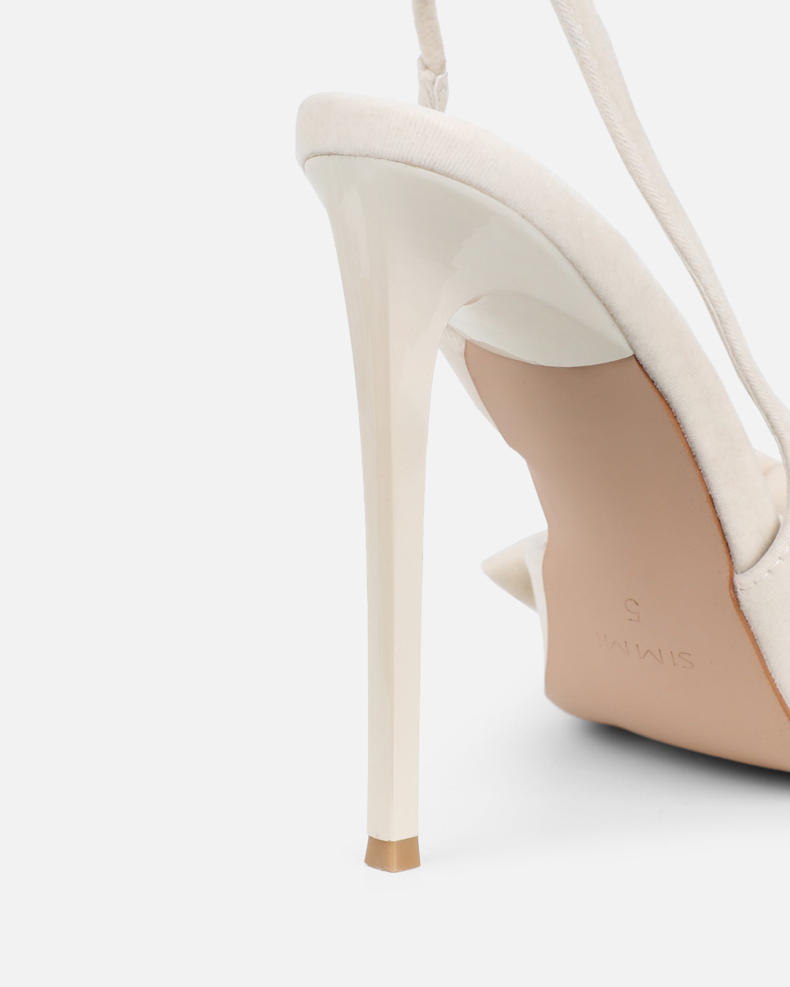 Simmi Cream Velvet Bow Heeled Sandals