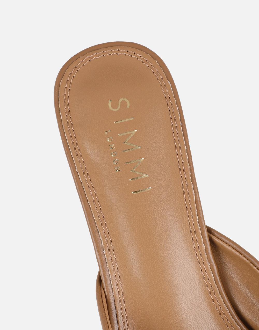 Simmi Dark Nude Ruched Mules