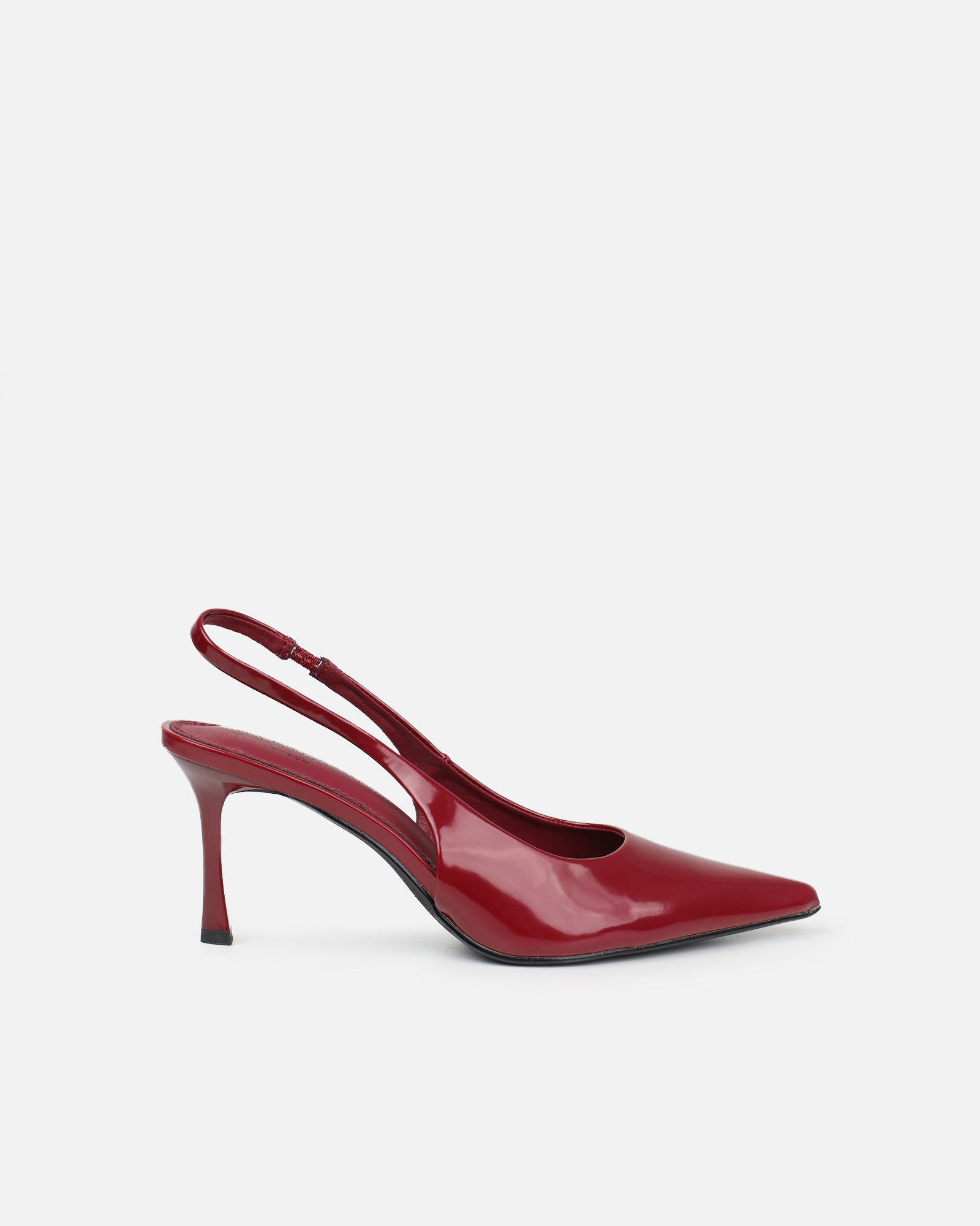 Simmi Dark Red Patent Sling Back Court Shoes