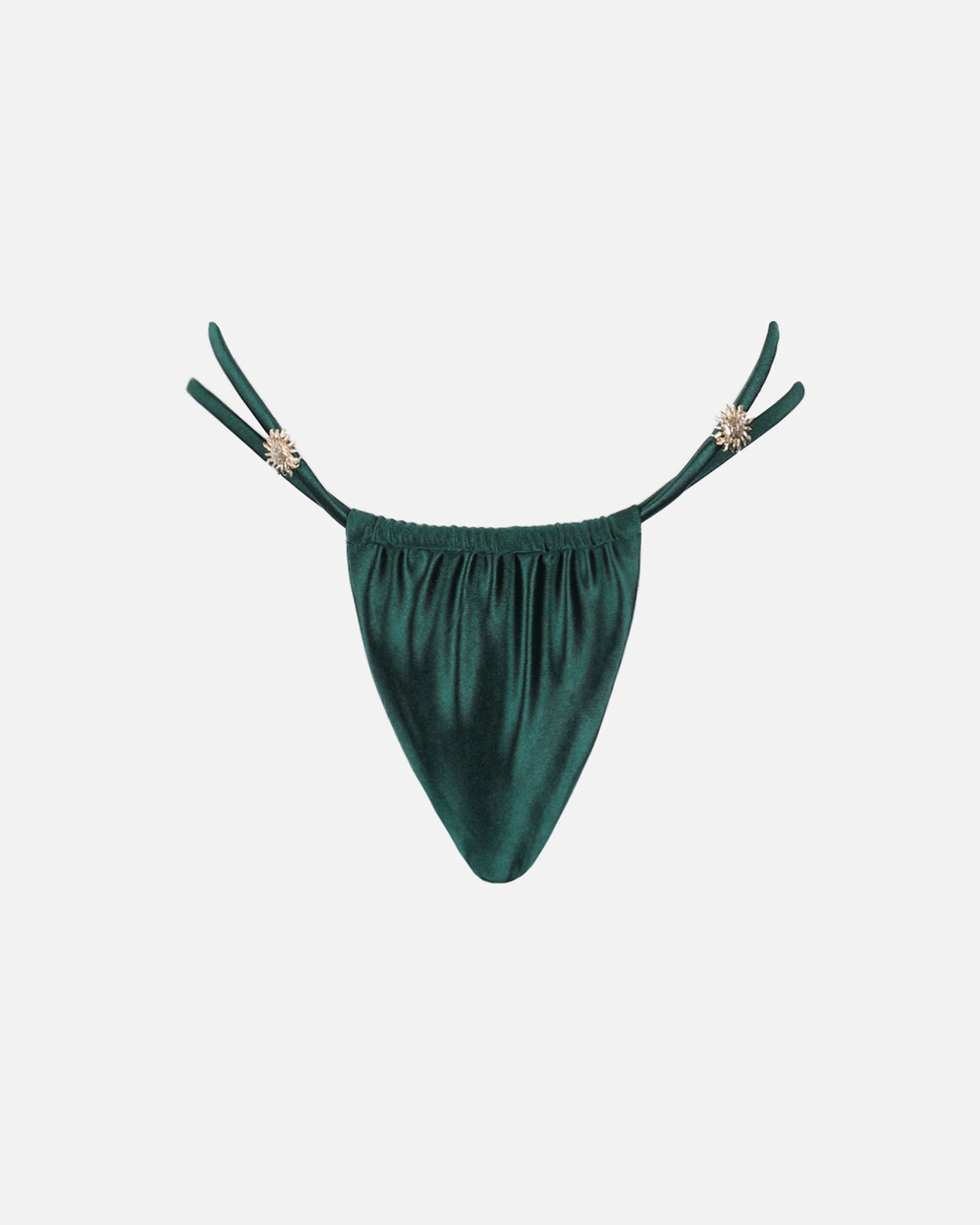 Simmi Emerald Satin Sun Charm Bikini Bottoms