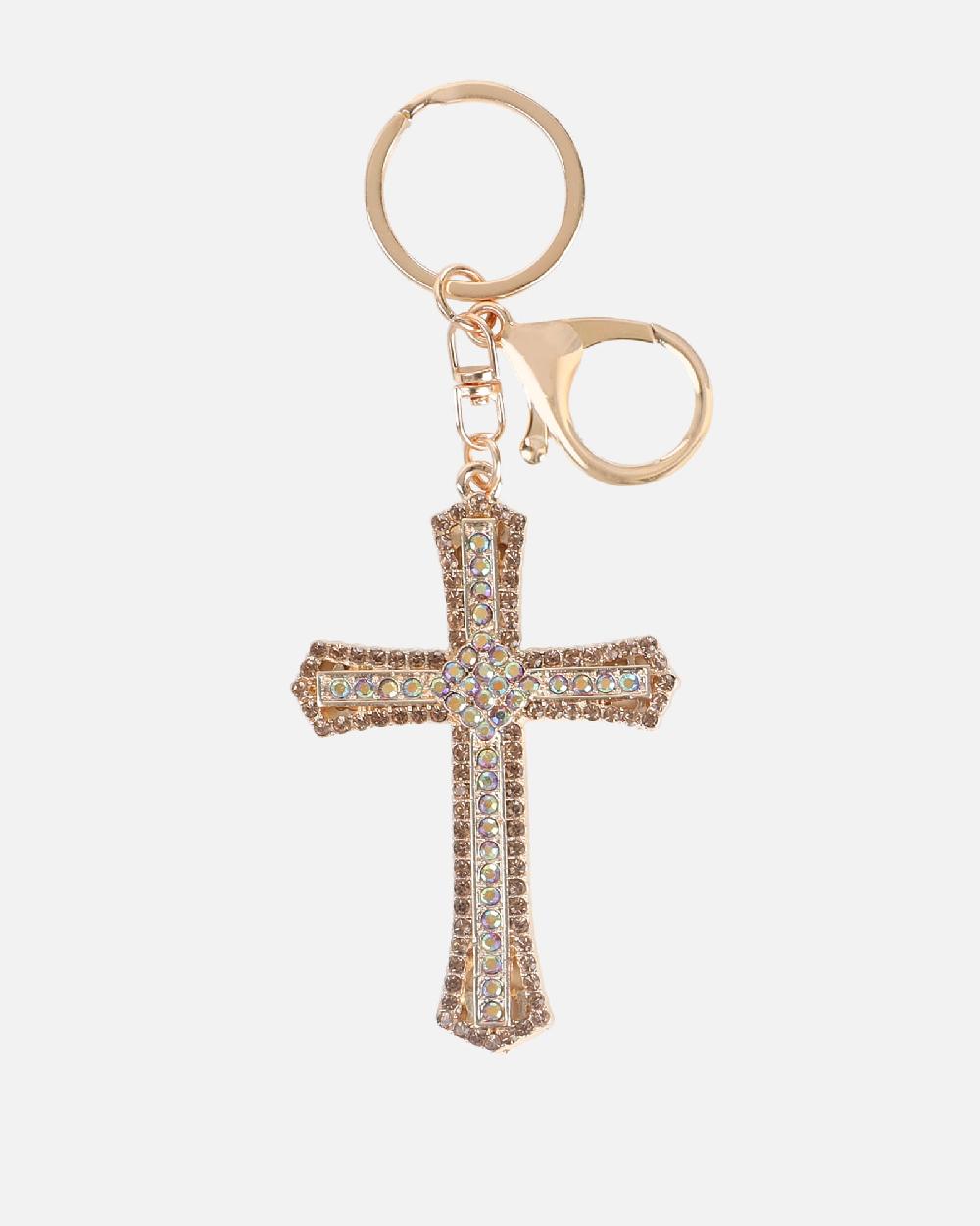 Simmi Gold Diamante Cross Charm