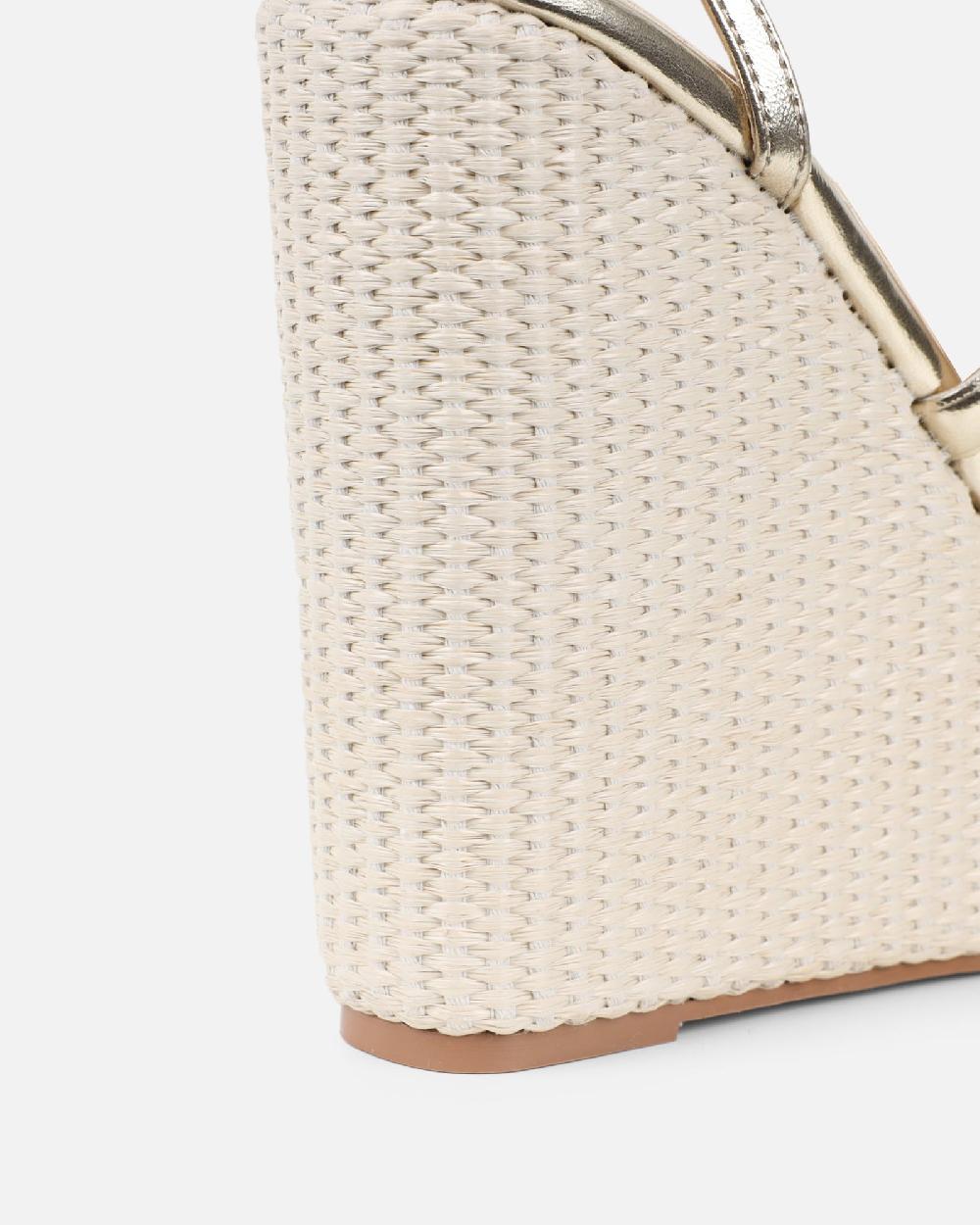 Simmi Gold Metallic Espadrille Wedges