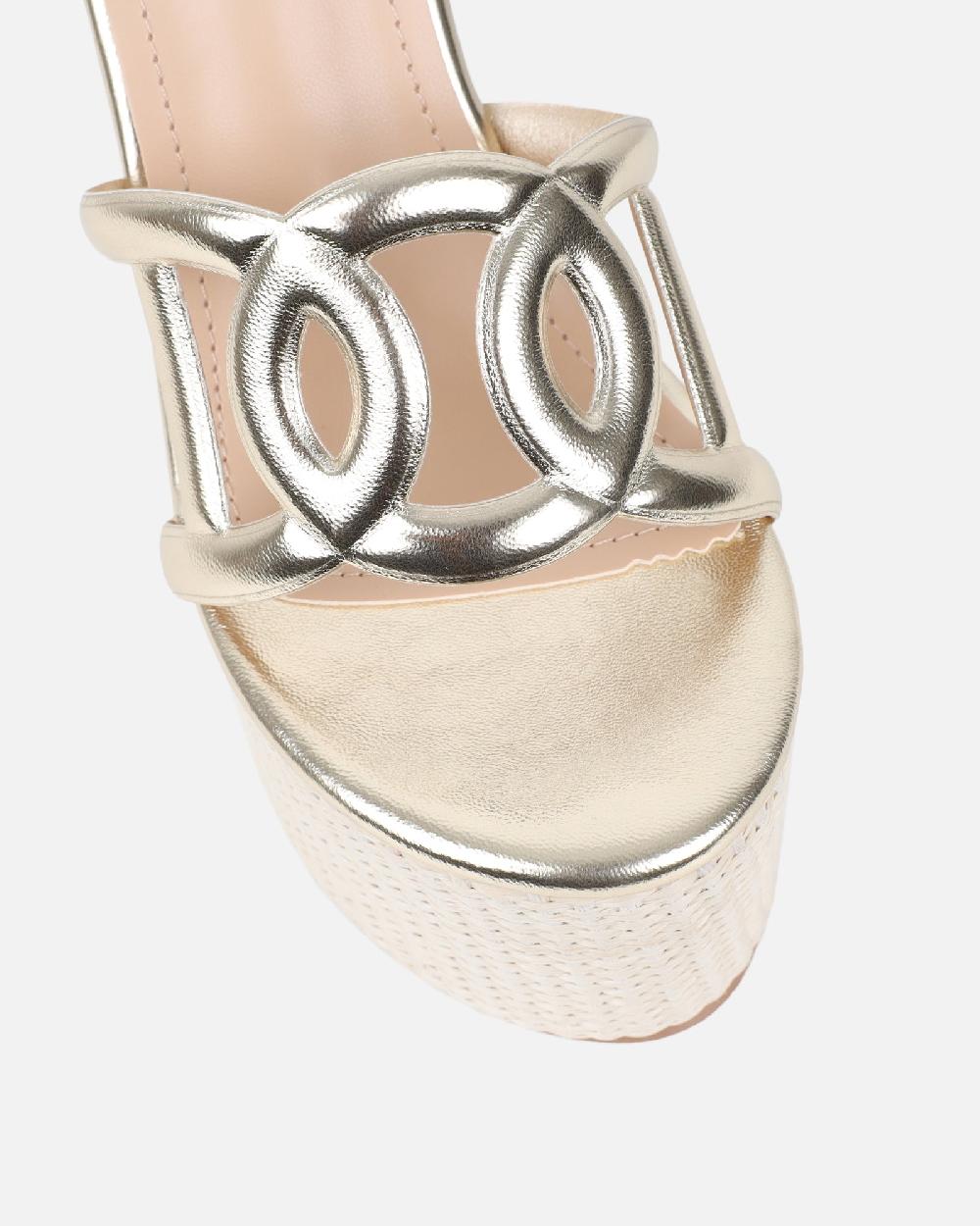 Simmi Gold Metallic Espadrille Wedges