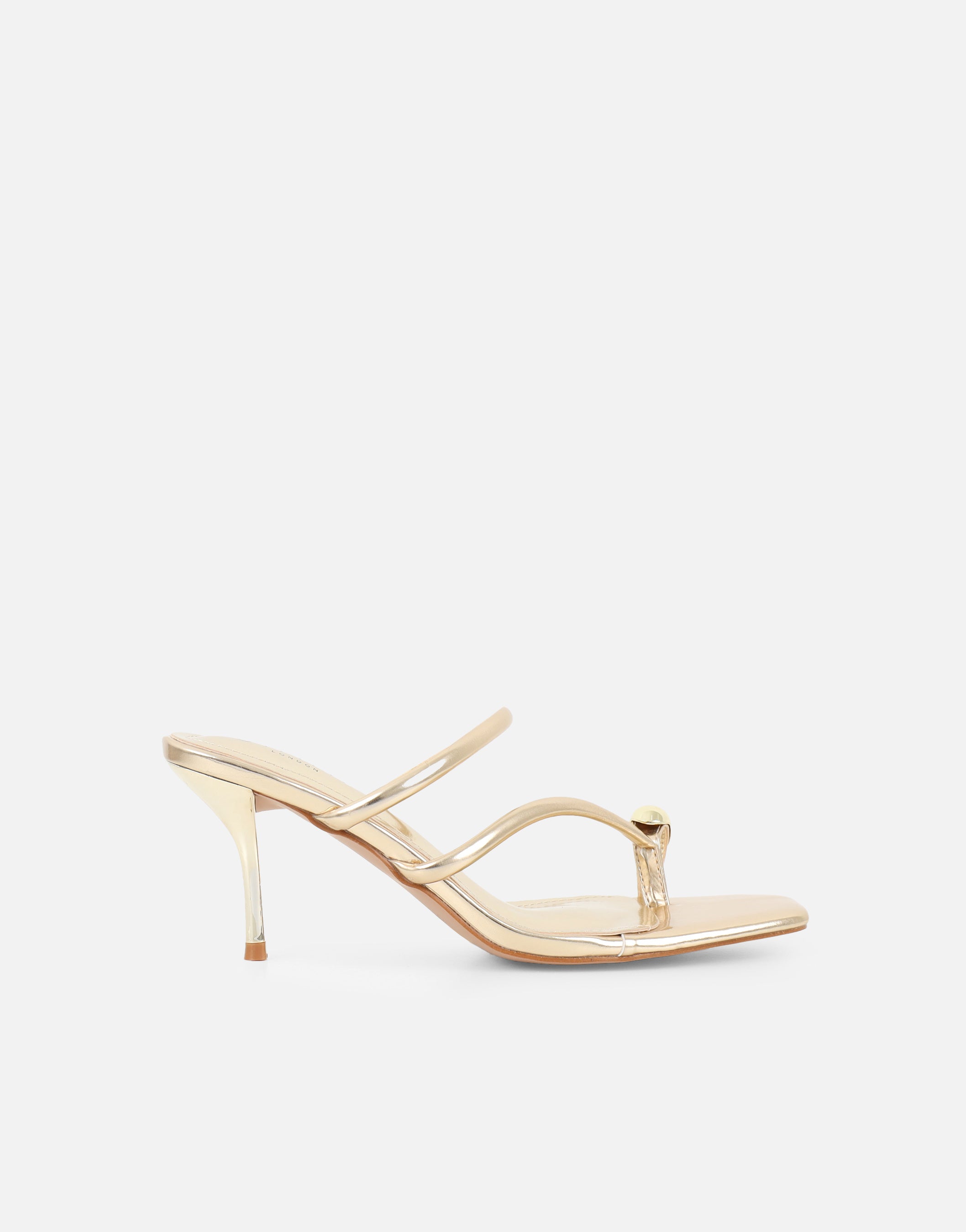 Simmi Gold Metallic Gold Toe Post Detail Mules