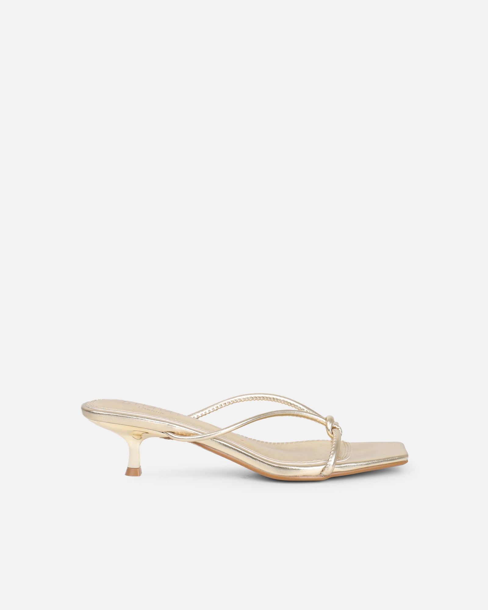 Simmi Gold Metallic Knotted Mules