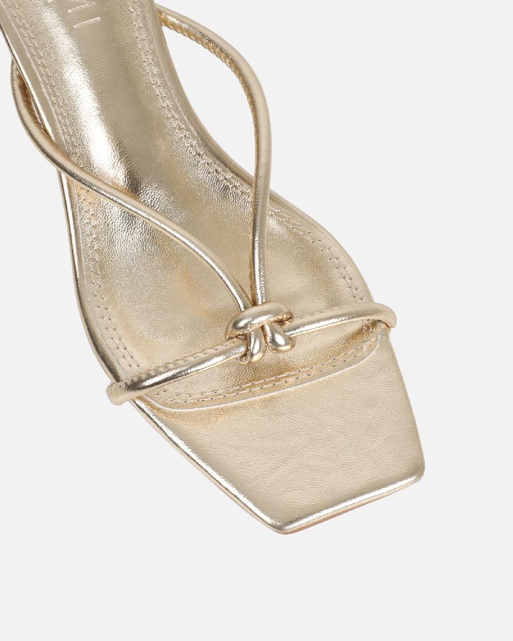 Simmi Gold Metallic Knotted Mules