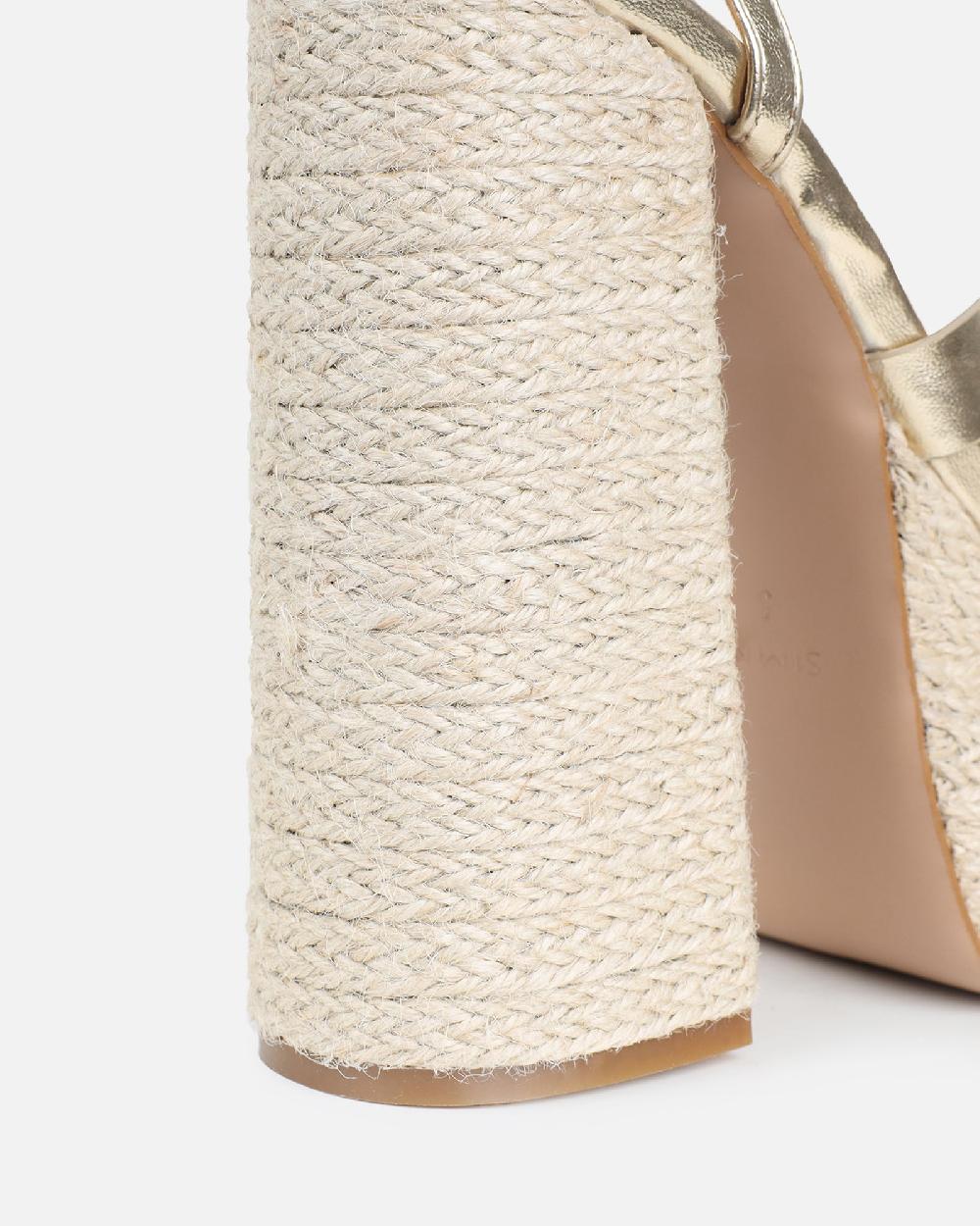 Simmi Gold Metallic Platform Heeled Sandals