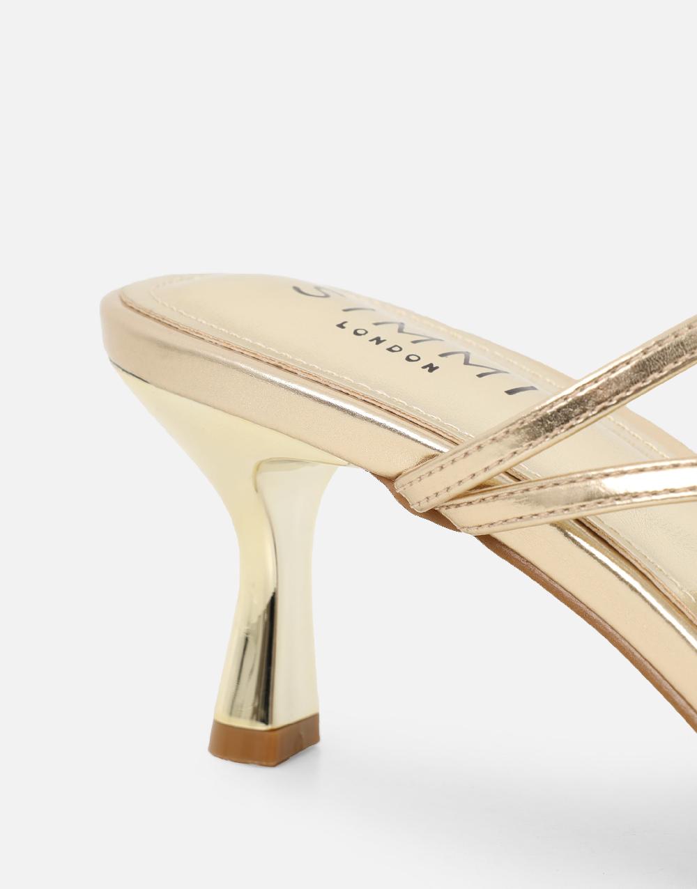Simmi Gold Metallic Toe Thong Mules