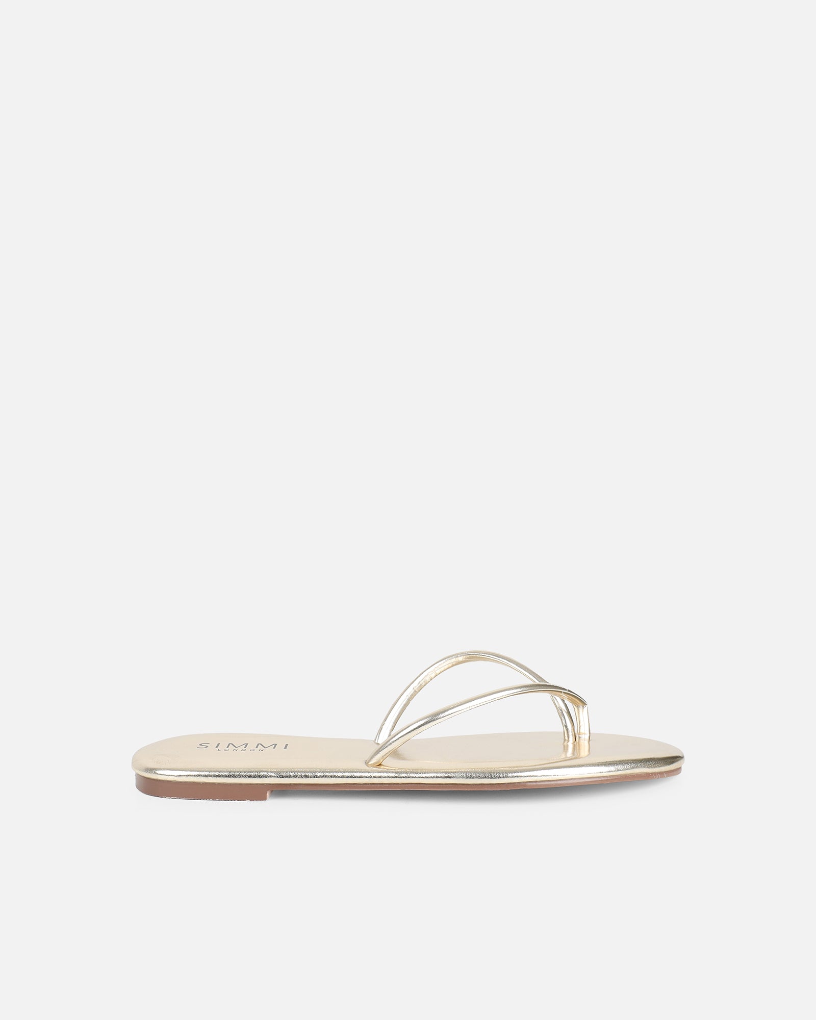 Simmi Gold Metallic Toe Thong Sandals