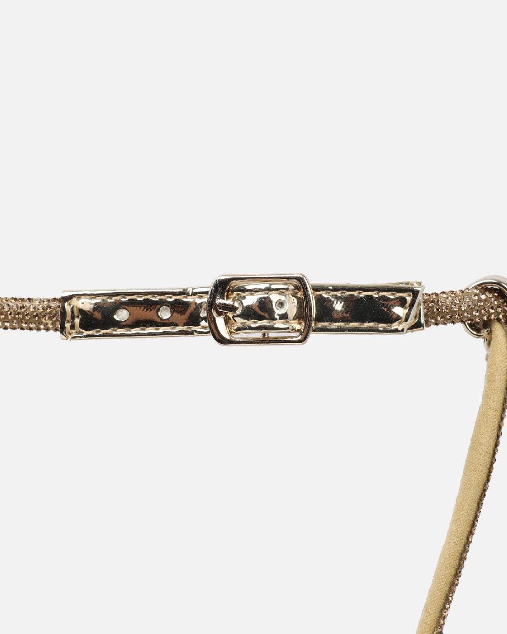 Simmi Gold Mirror Diamante Heeled Sandals