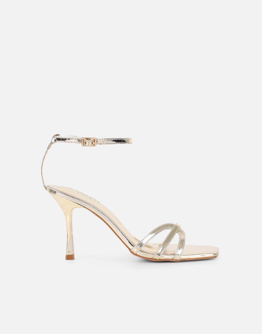 Simmi Gold Mirror Heeled Sandals