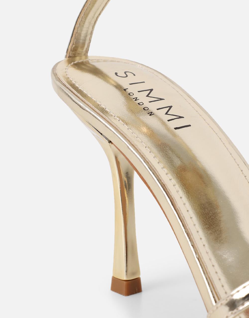 Simmi Gold Mirror Heeled Sandals