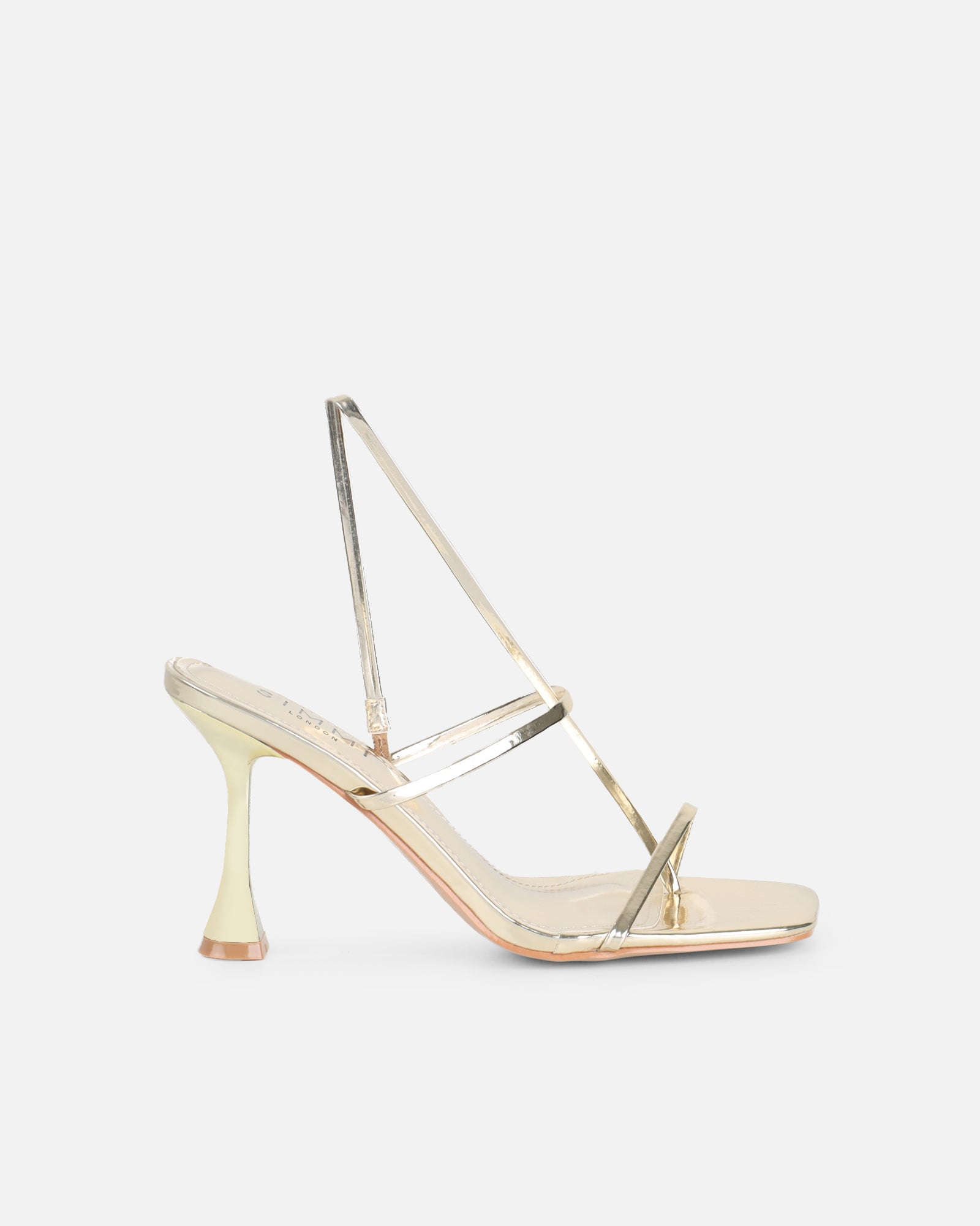 Simmi Gold Mirror Strappy Heeled Sandals