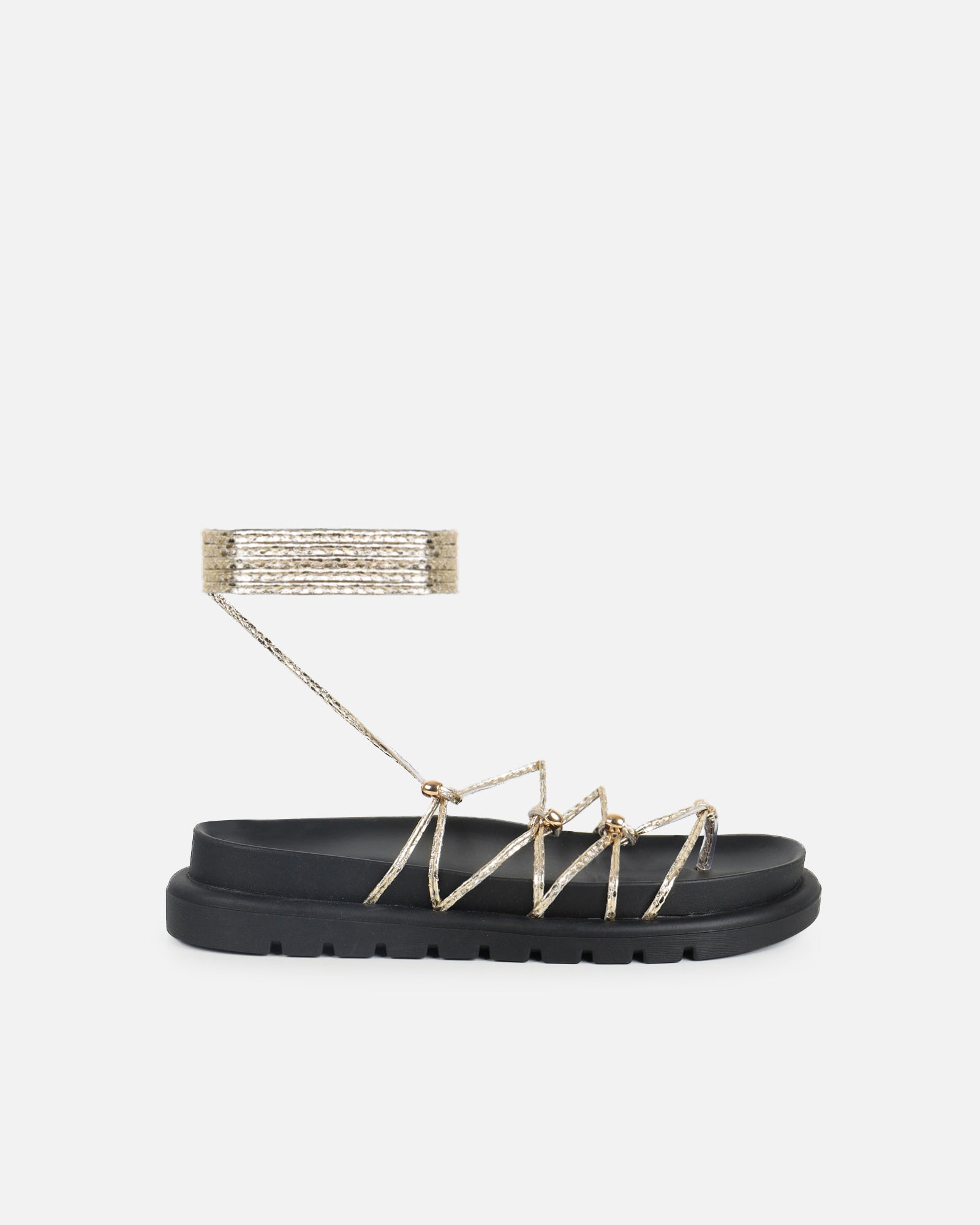 Simmi Gold Rope Tie Up Sandals