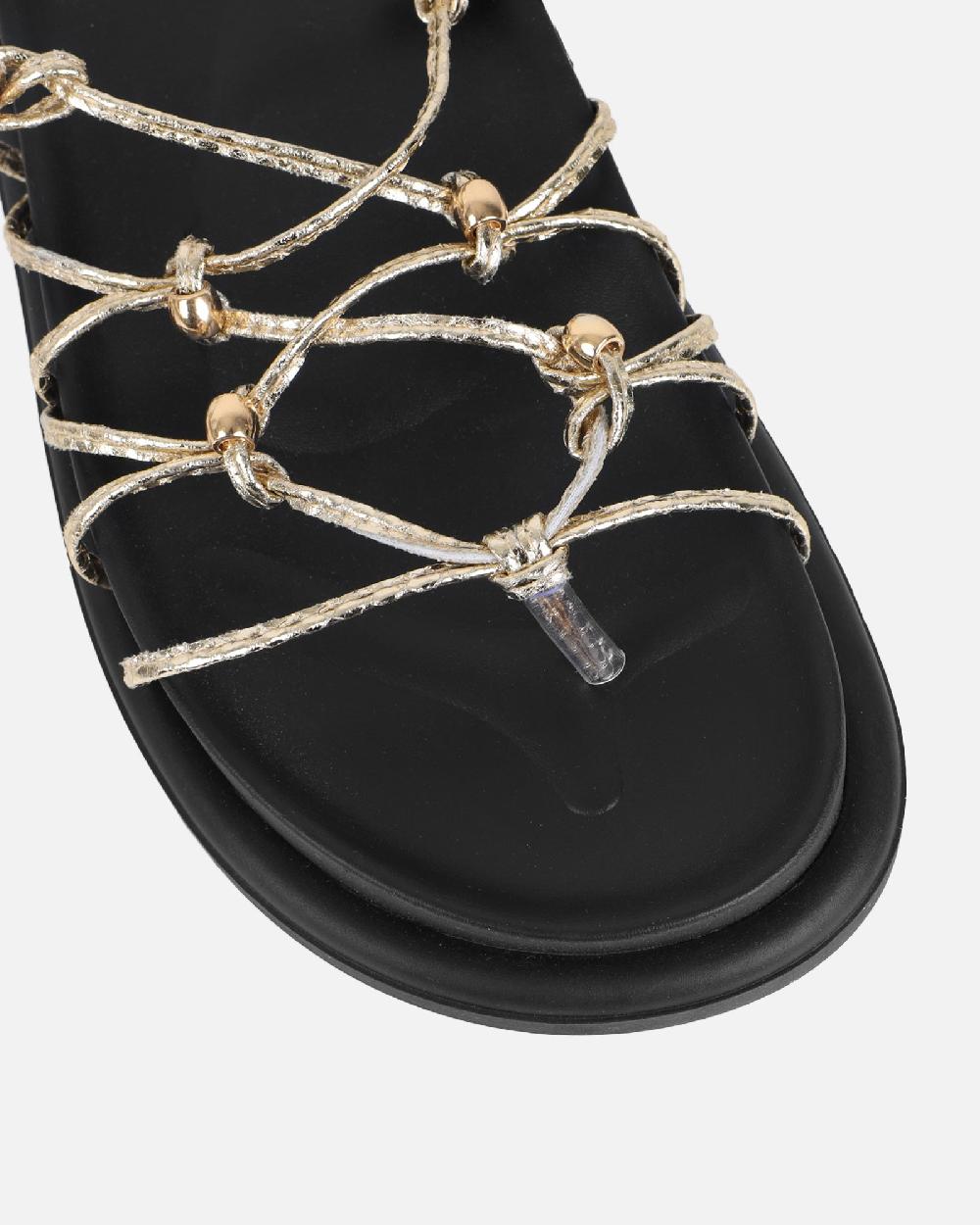 Simmi Gold Rope Tie Up Sandals