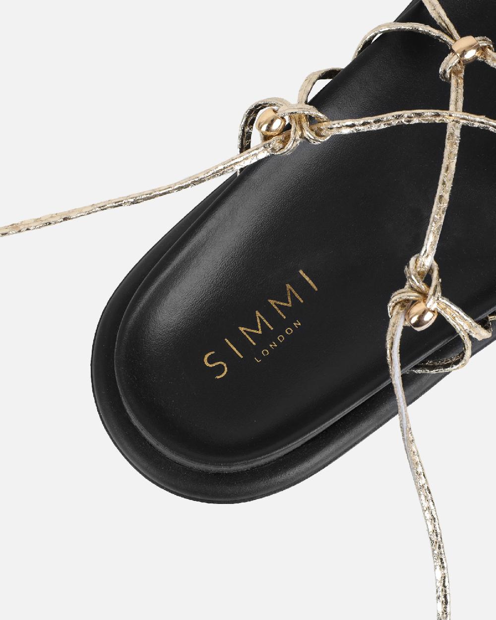 Simmi Gold Rope Tie Up Sandals