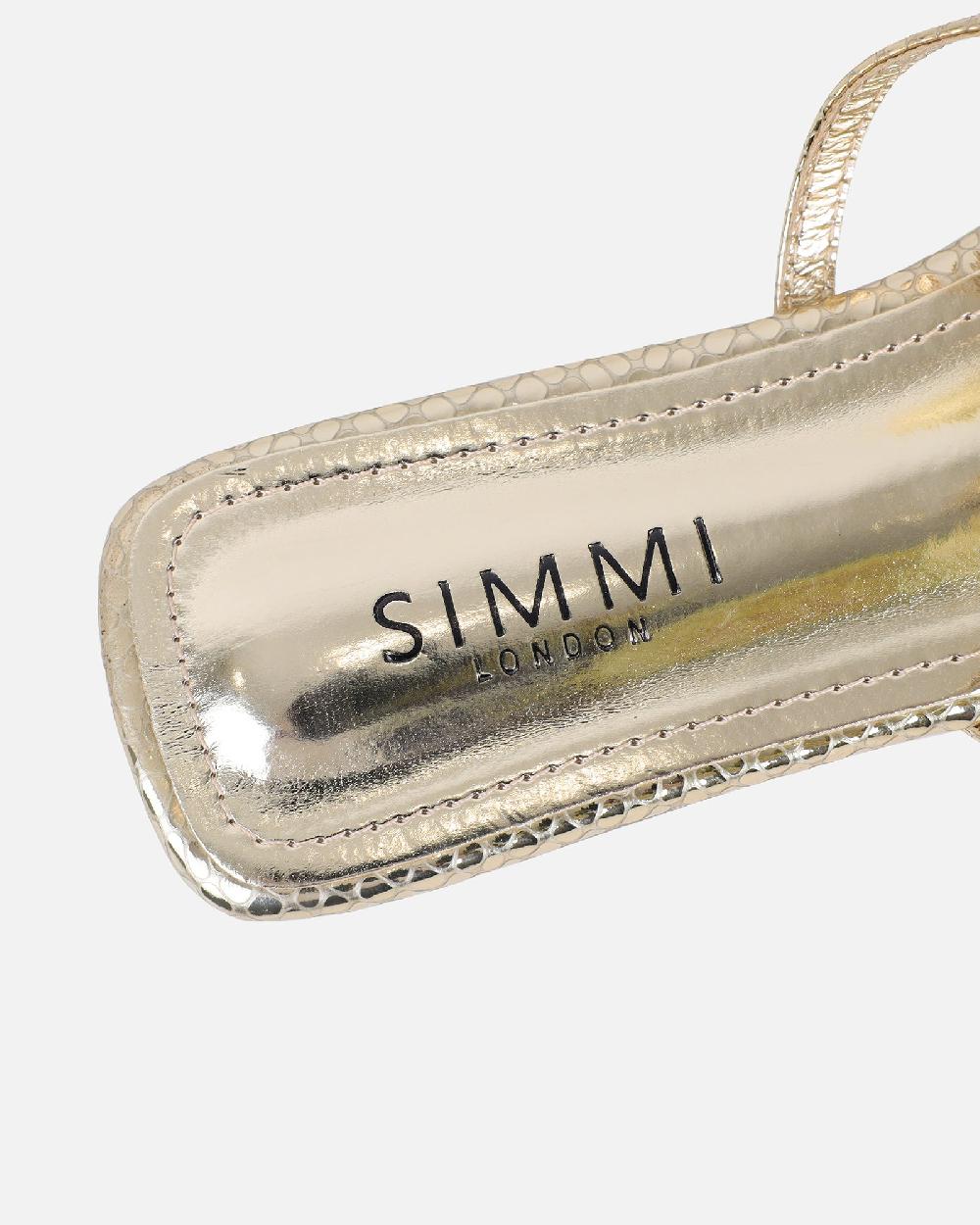 Simmi Gold Snake Embellished Flat Sandals