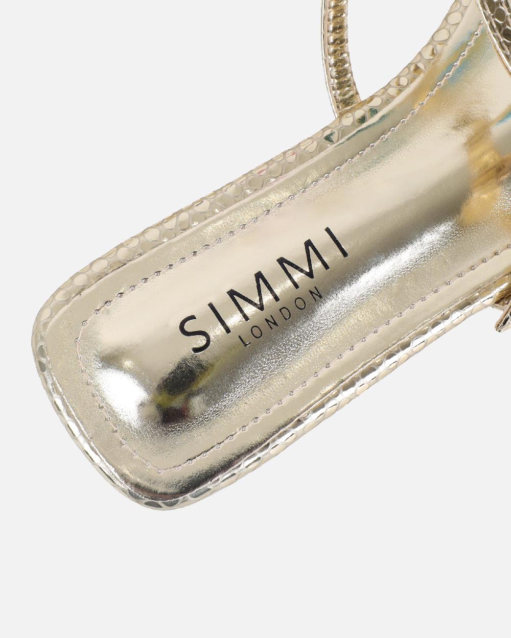 Simmi Gold Snake Embellished Knee High Sandals