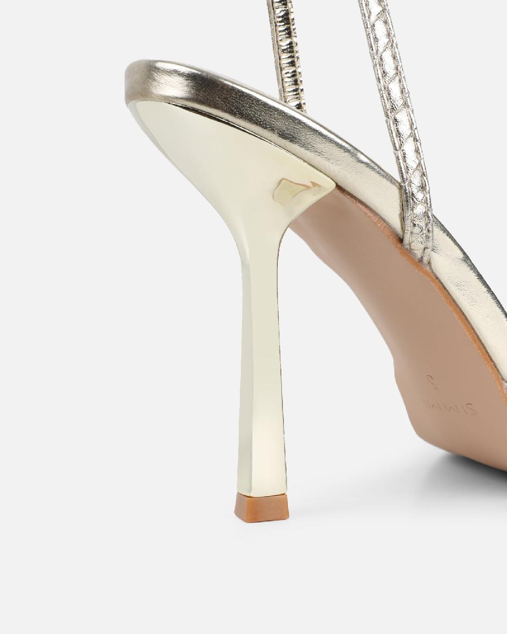 Simmi Gold Woven Court Shoes