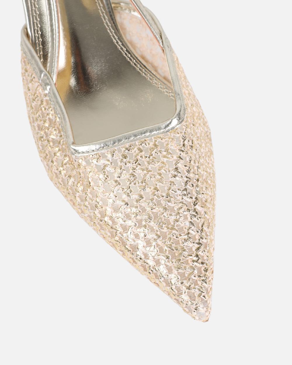 Simmi Gold Woven Slingback Courts
