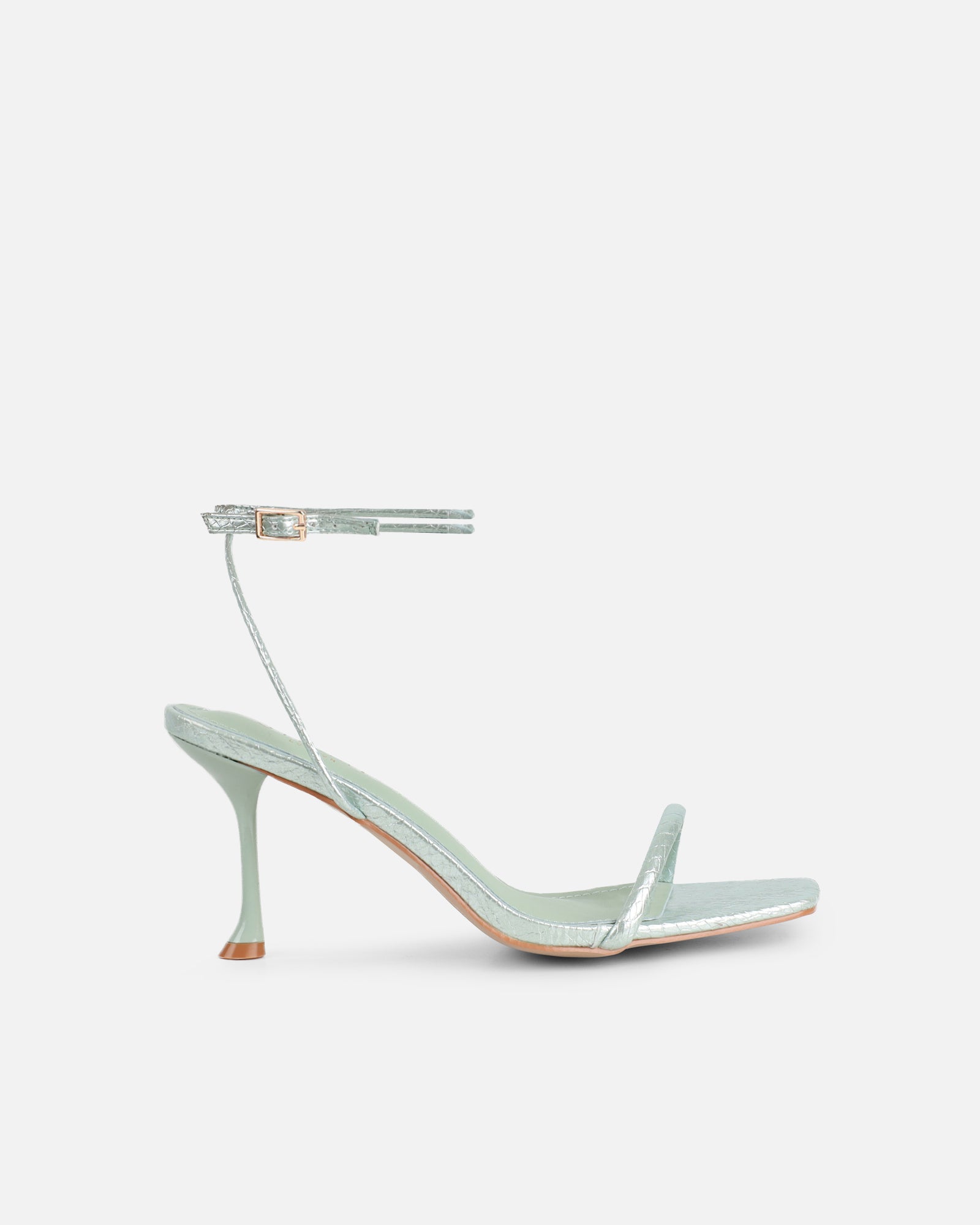 Simmi Green Snake Strappy Heeled Sandals