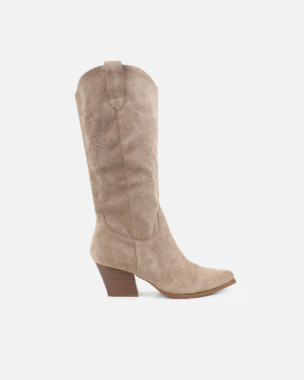 Simmi Khaki Western Cowboy Boots