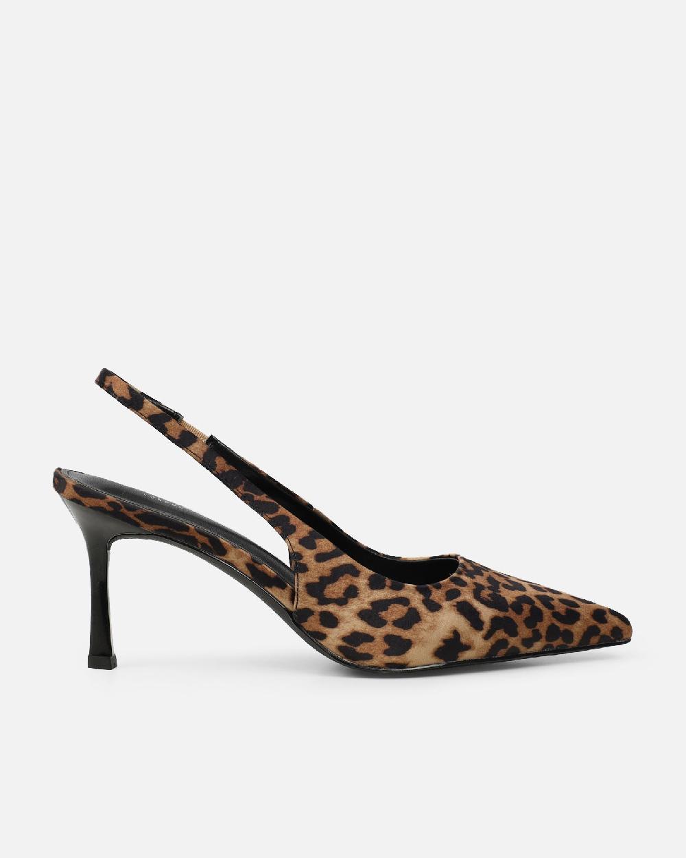 Simmi Leopard Sling Back Court Shoes