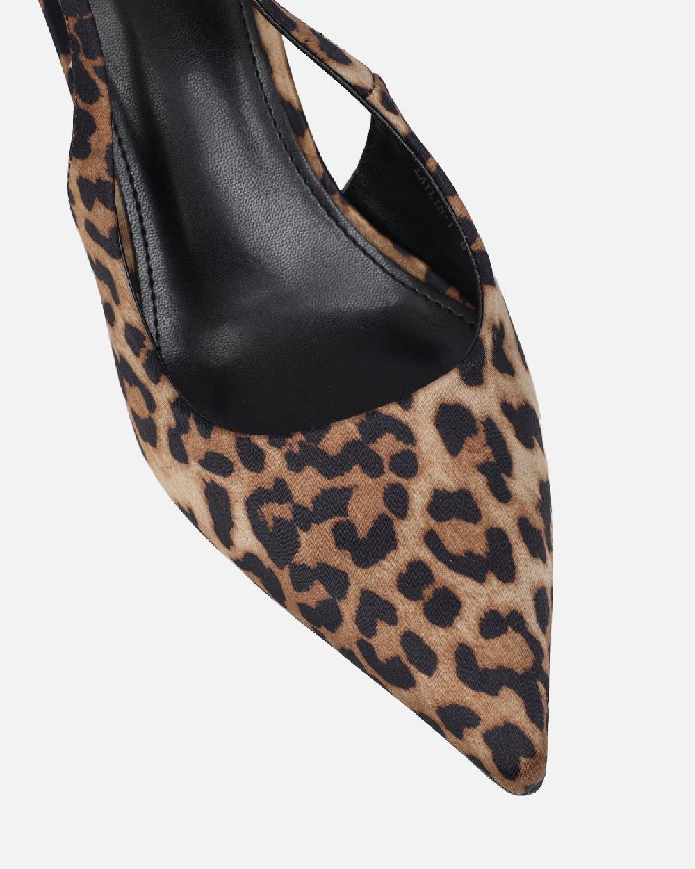Simmi Leopard Sling Back Court Shoes
