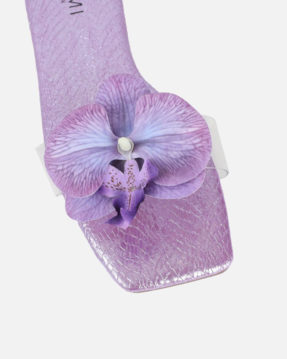 Simmi Lilac Snake Flower Slip On Flats
