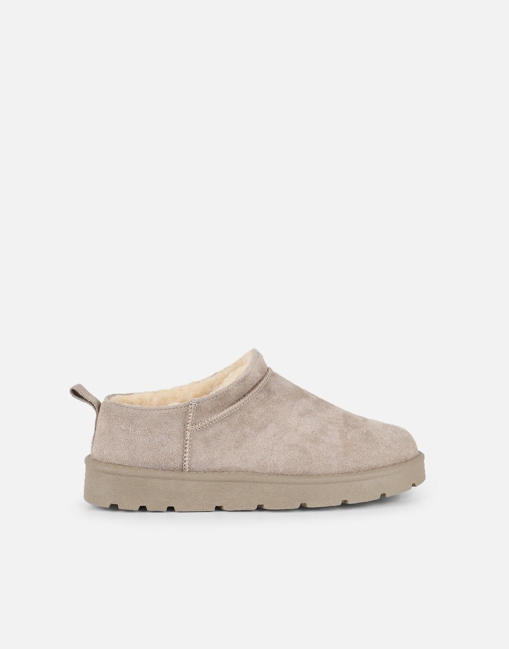 Simmi Mushroom Faux Suede Micro Flatform Boots