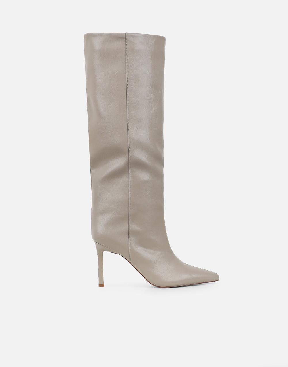 Simmi Mushroom Knee High Heeled Boots