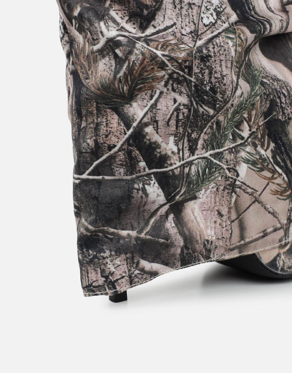 Simmi Natural Print Fold Over Heeled Boots