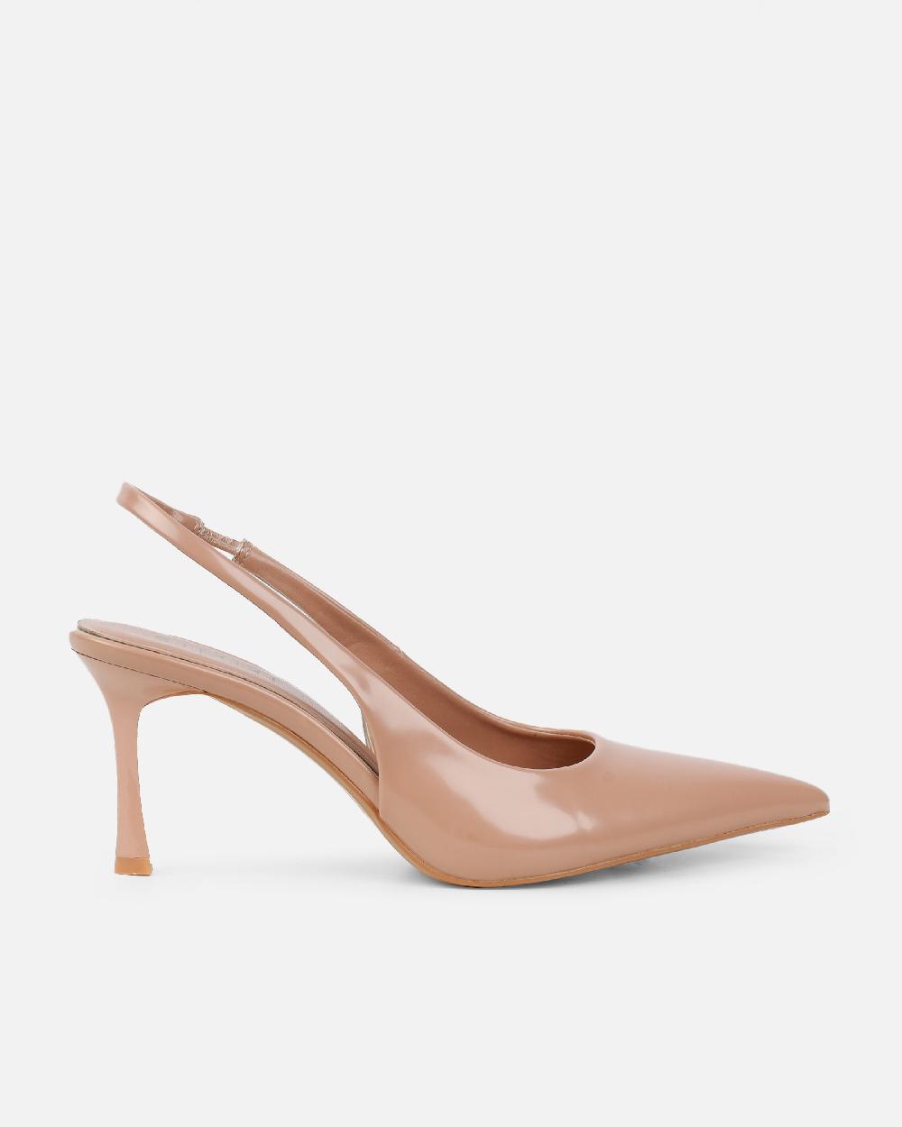 Simmi Nude Box Sling Back Court Shoes