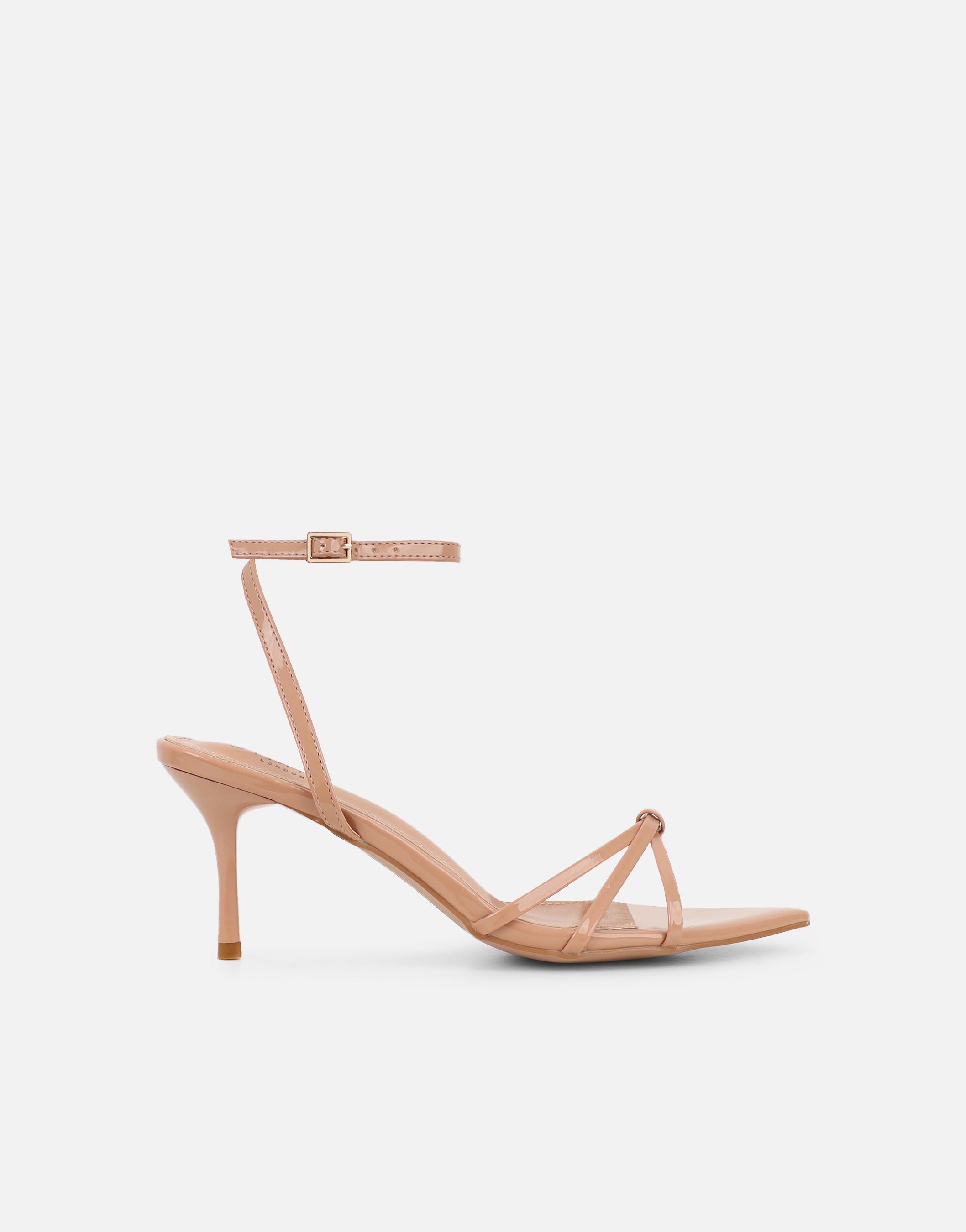 Simmi Nude Patent Strappy Heeled Sandals