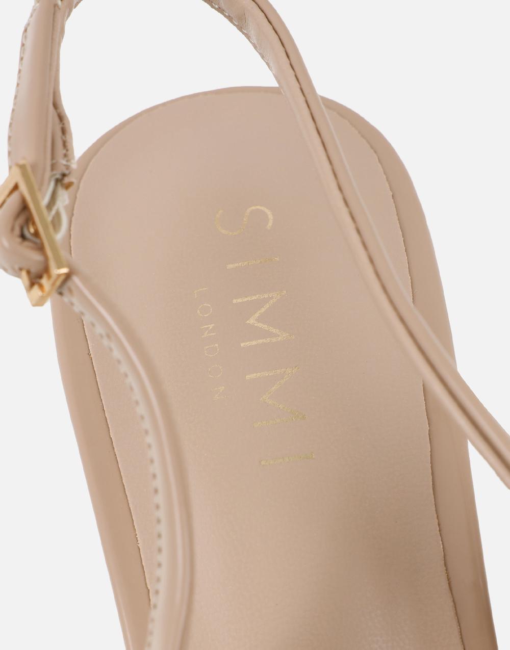 Simmi Nude Slingback Court Shoes