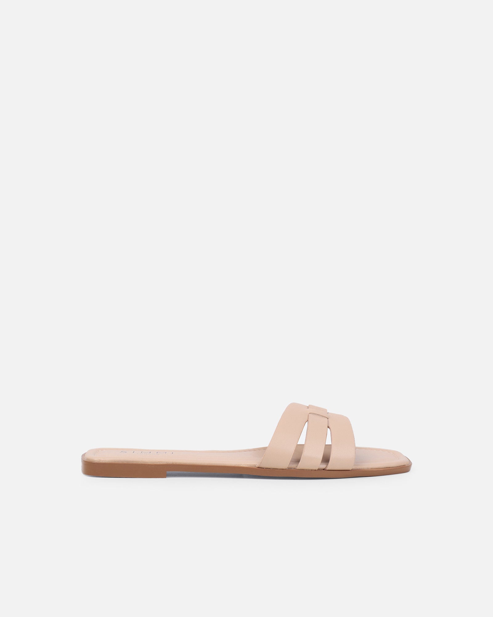 Simmi Nude Slip On Flat Sandals