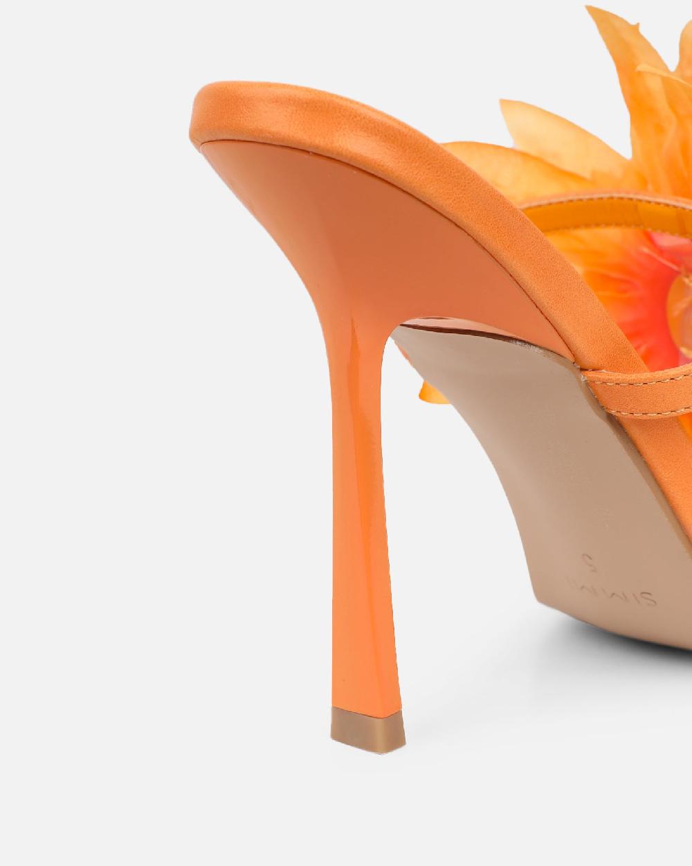 Simmi Orange Flower Detail Mules