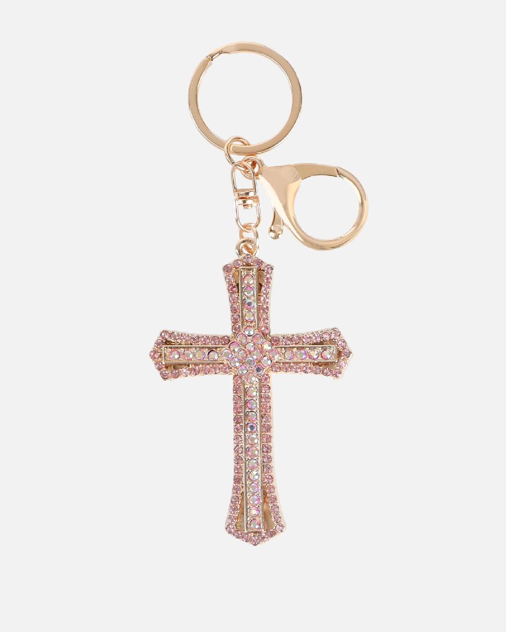 Simmi Pink Diamante Cross Charm