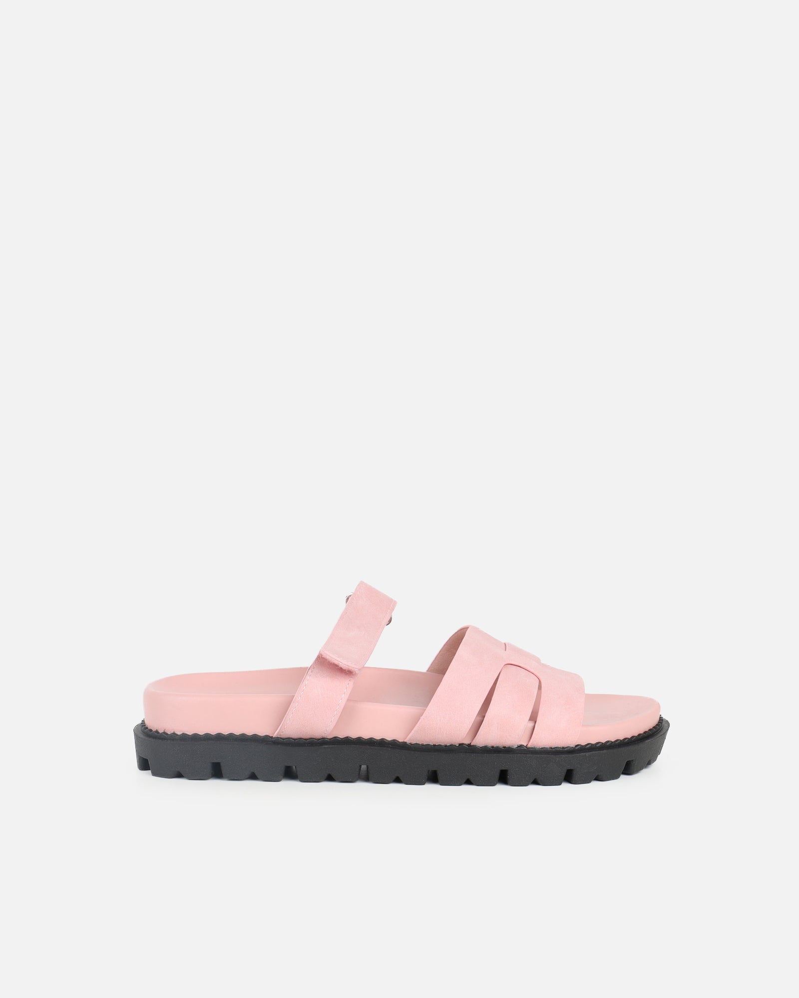 Simmi Pink Nubuck Chunky Footbed Slides