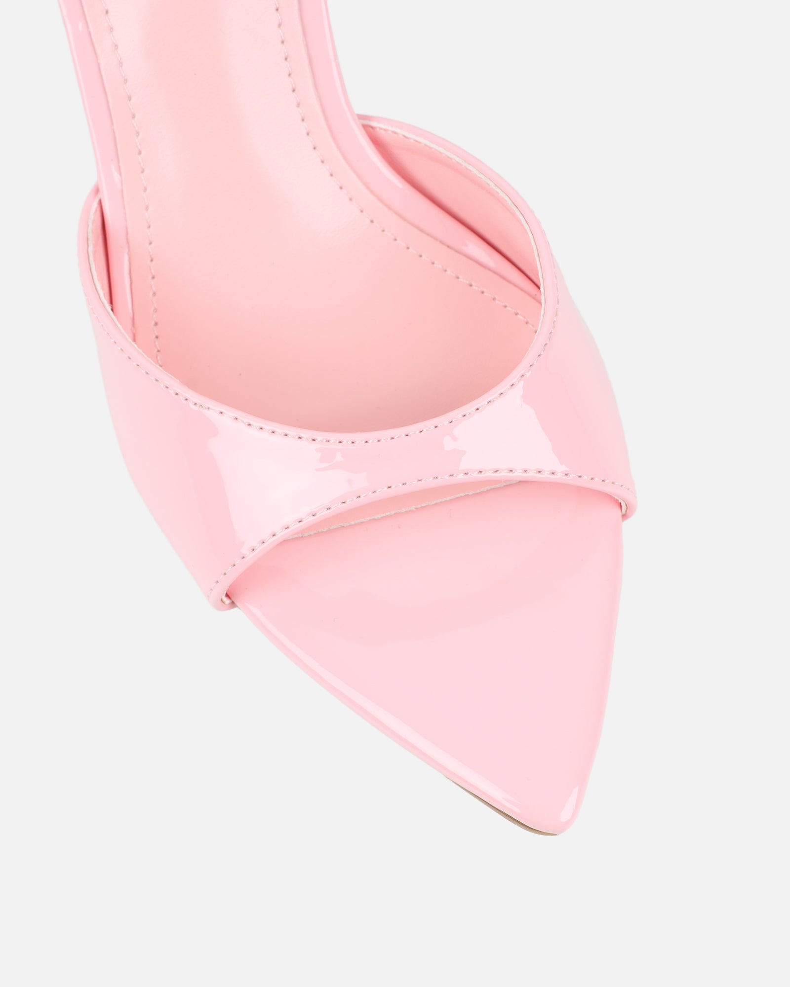 Simmi Pink Patent Peep Toe Heeled Sandals