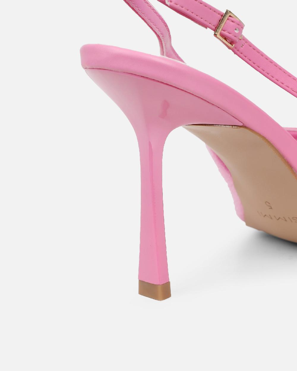 Simmi Pink Plush Slingback Courts