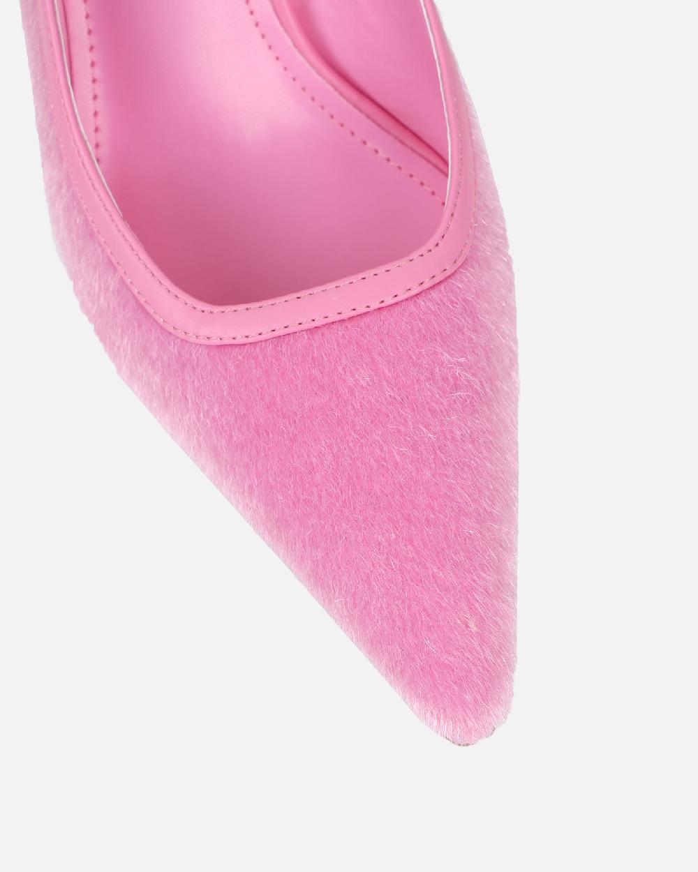 Simmi Pink Plush Slingback Courts