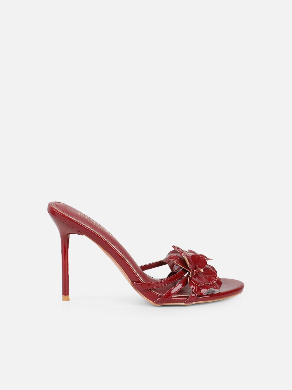 Simmi Red Flower Detail Mules