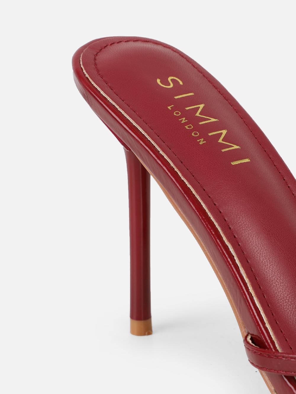 Simmi Red Flower Detail Mules