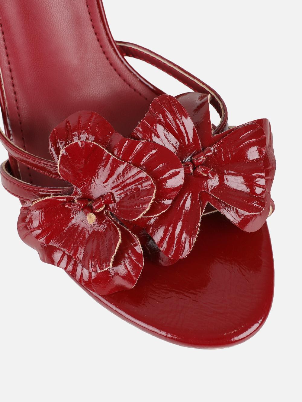 Simmi Red Flower Detail Mules