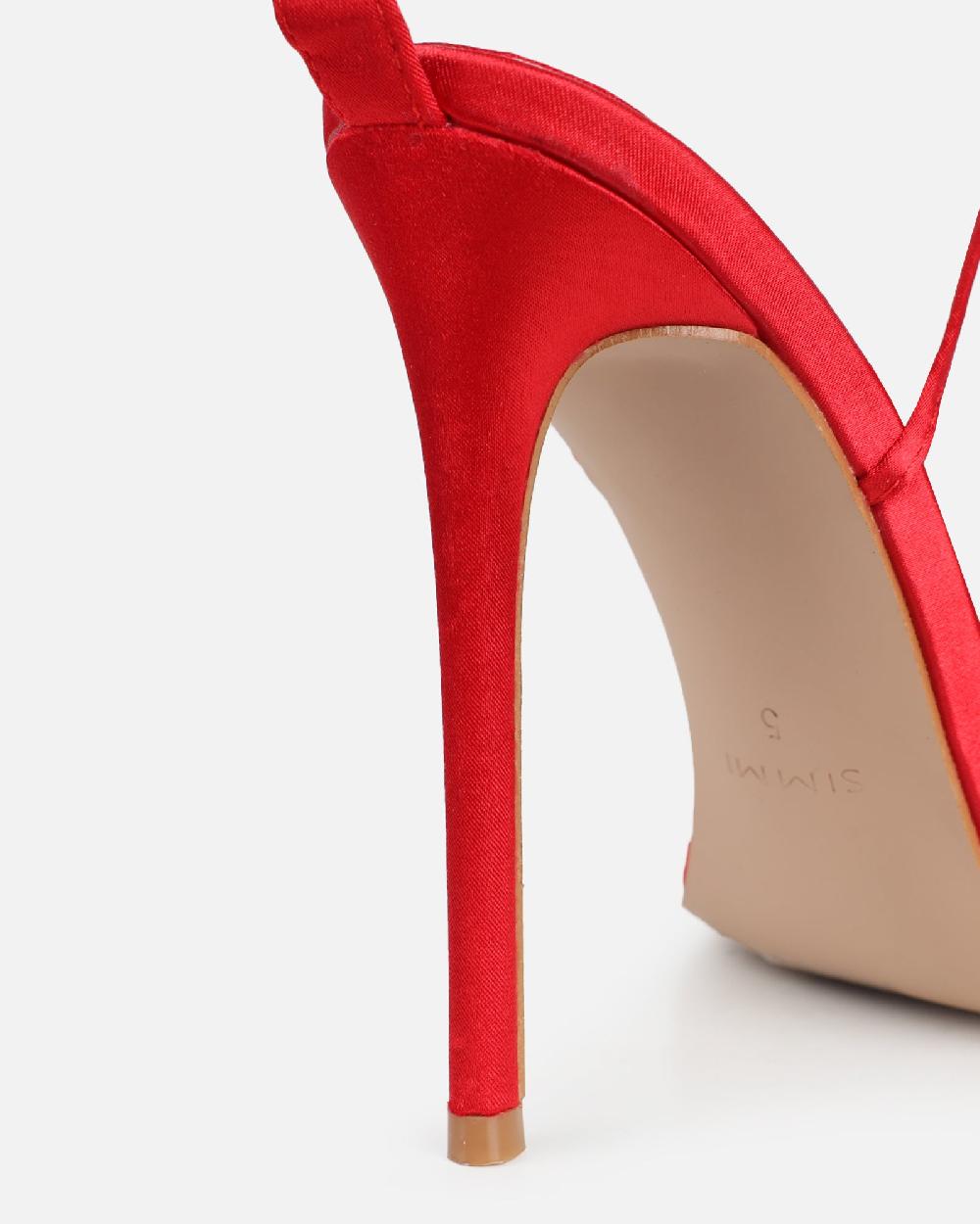 Simmi Red Flower Heeled Sandals