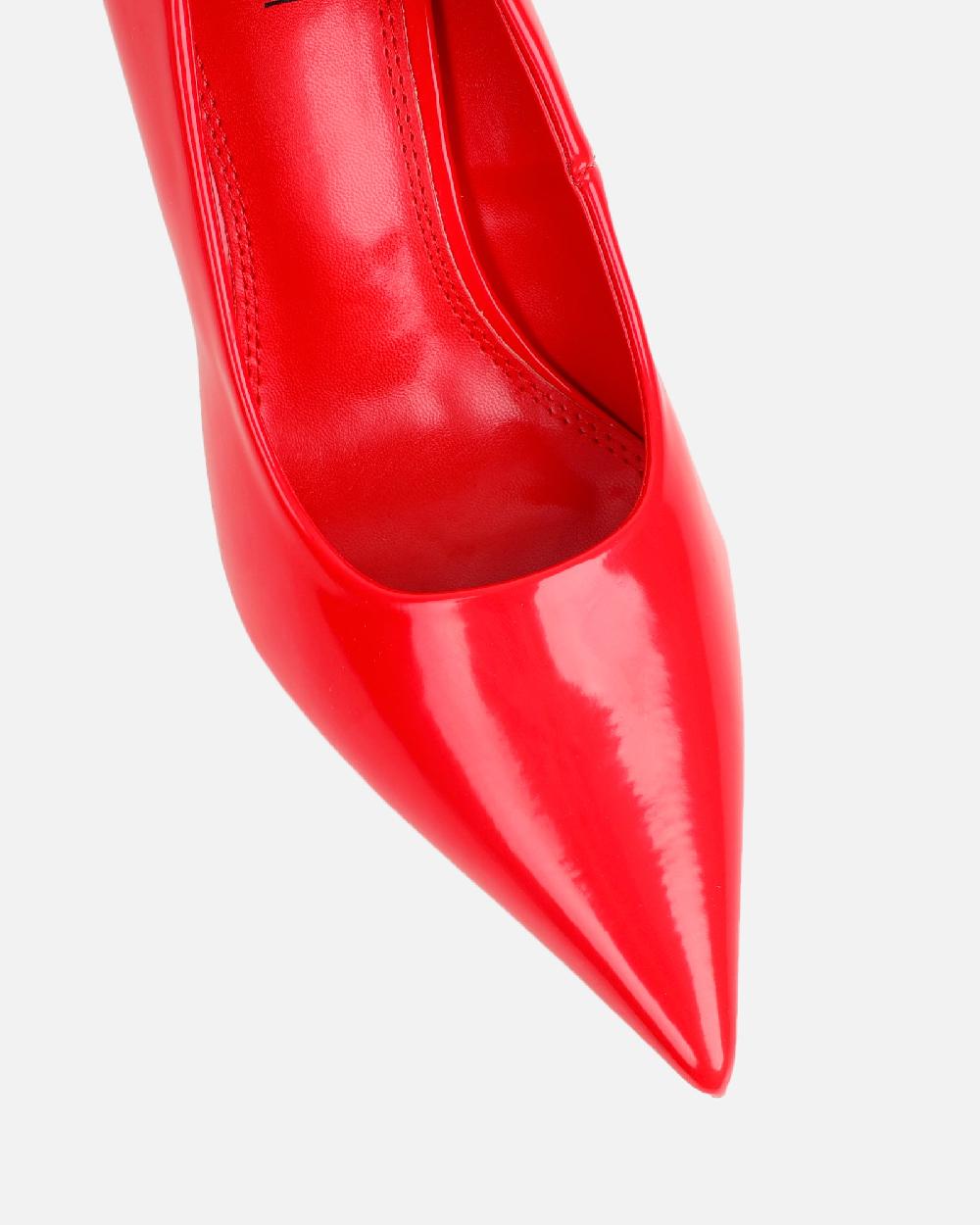 Simmi Red Low Heeled Court Shoes