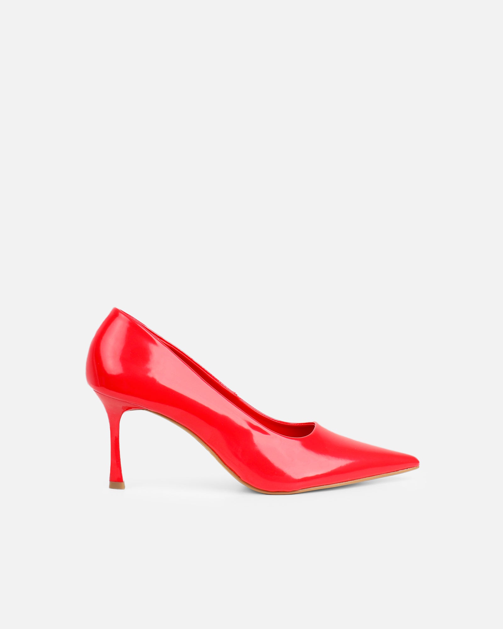 Simmi Red Low Heeled Court Shoes